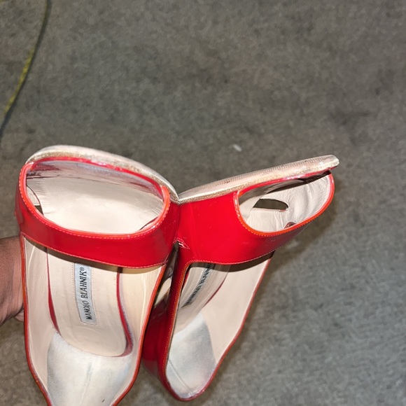 Red Manolo Blahnik Peeptoe Stilletto Heels - AUTHENTIC! - Picture 5 of 9